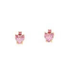 Orecchini spring in oro rosa con cuore rosa - Foto 1
