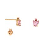 Orecchini spring in oro rosa con cuore rosa - Foto 2