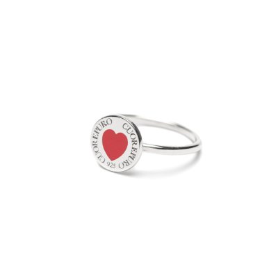 Anello cdv cuore smalto rosso 12