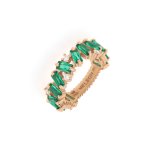 Anello nova rosato pietre verdi - Foto 2