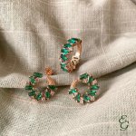 Anello nova rosato pietre verdi - Foto 3