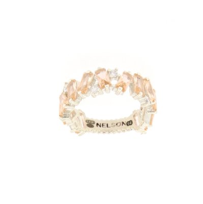 Anello nova argento pietre champagne
