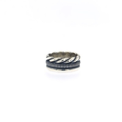 Anello triplo in argento brunito