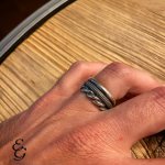 Anello triplo in argento brunito - Foto 4