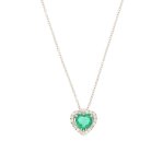 Girocollo con smeraldo a cuore e brillanti - Foto 1