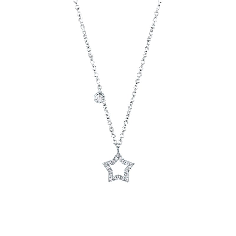 Girocollo stella forata con brillanti 0,09 ct