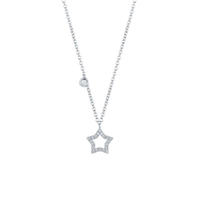 Girocollo stella forata con brillanti 0,09 ct