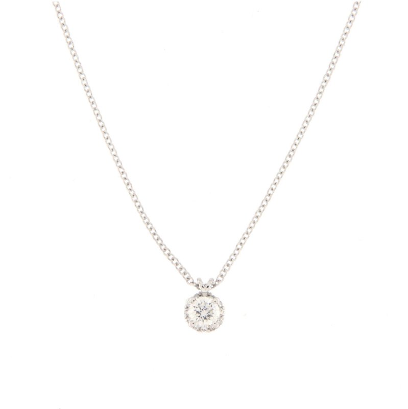 Girocollo punto luce con contorno 0,51 ct