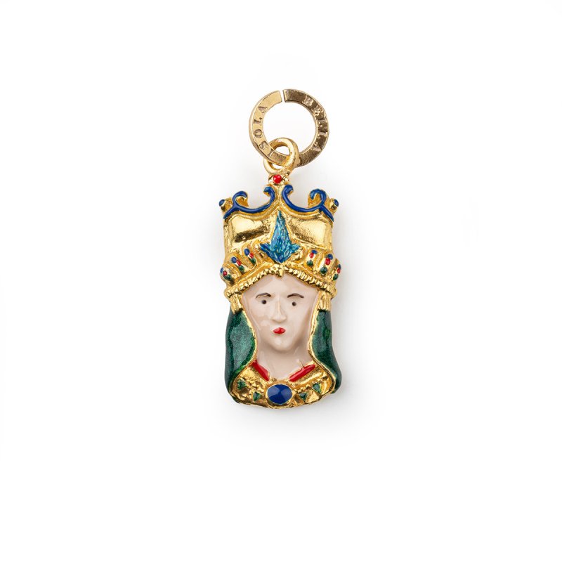 Ciondolo mori regina con smalto
