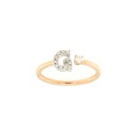 Anello lettera g in oro rosa e brillanti - Foto 1