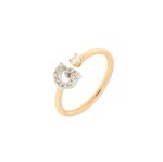 Anello lettera g in oro rosa e brillanti - Foto 2