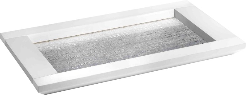 Vassoio stripes legno bianco