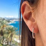 Orecchini a cerchio con brillanti 0,18 ct - Foto 5