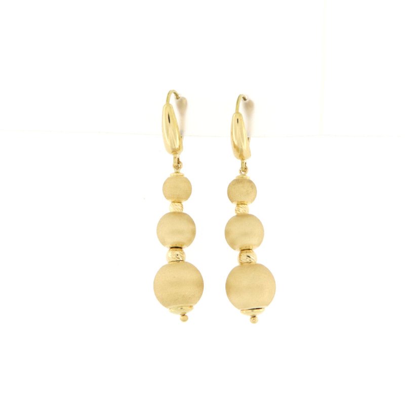 Orecchini sfere satin in oro giallo