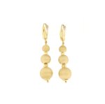 Orecchini sfere satin in oro giallo - Foto 1