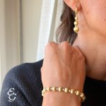 Orecchini sfere satin in oro giallo - Foto 2