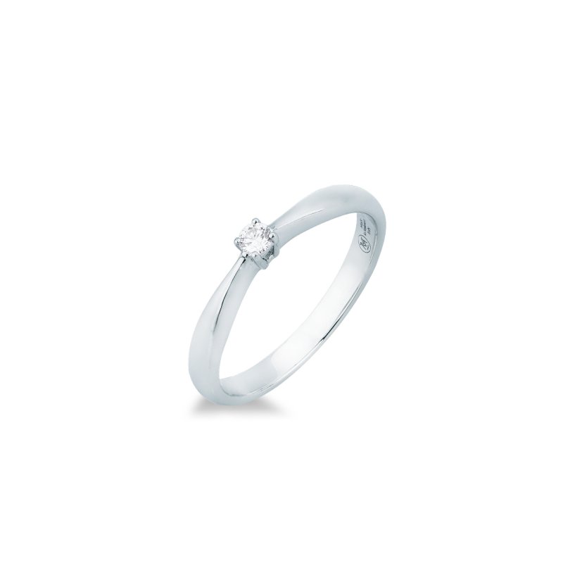 Anello solitario fiocco 0,06 ct