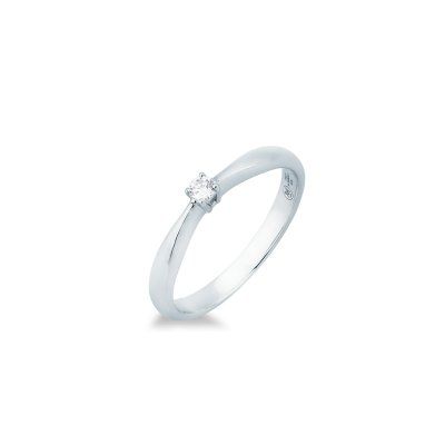 Anello solitario fiocco 0,06 ct