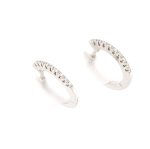 Orecchini a cerchio con brillanti 0,06 ct - Foto 3