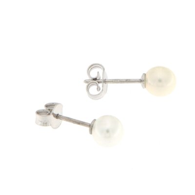 Orecchini in oro bianco con perla 6,5- 7 mm