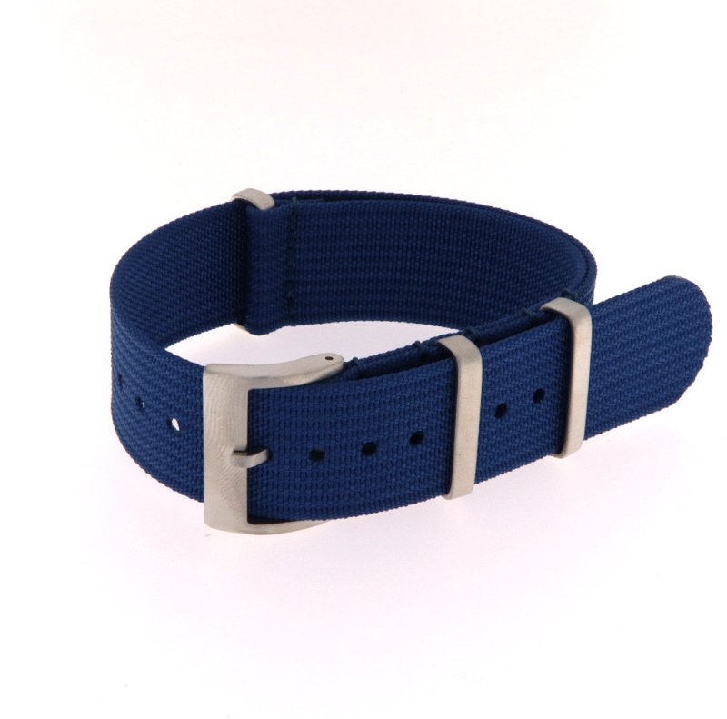 Cinturino nato metal in nylon blu