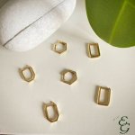 Orecchini rettangolari in oro giallo - Foto 3
