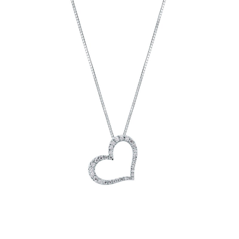 Girocollo con cuore forato 0,13 ct