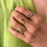 Anello snake in oro giallo e zirconi - Foto 3