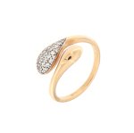 Anello snake in oro rosa e zirconi - Foto 1
