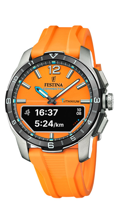 Smartwatch titanium arancio