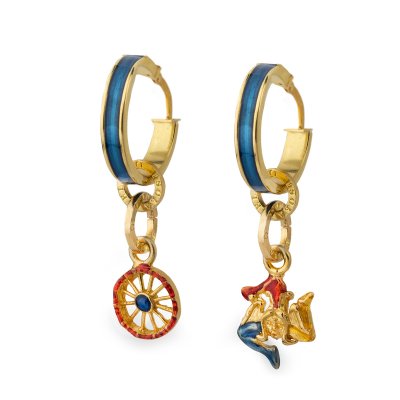 Orecchini boccole smalti blu