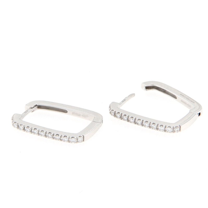Orecchini rettangolari con brillanti 0,20 ct