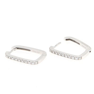 Orecchini rettangolari con brillanti 0,20 ct