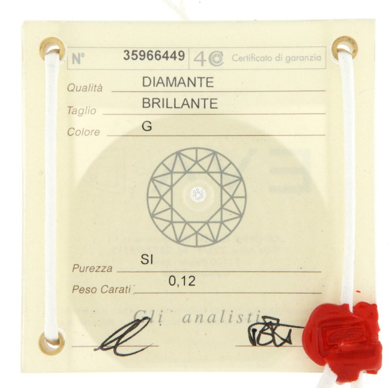 Blister con brillantino 0,12 ct