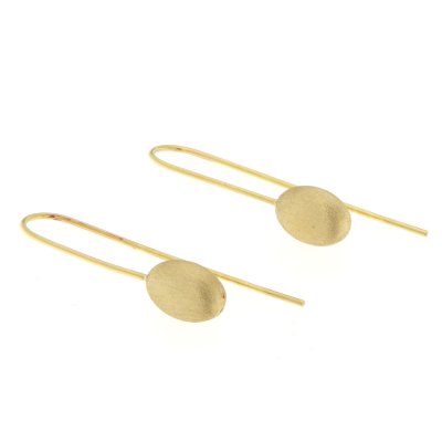 Orecchini pendenti chicchi satinati in oro giallo