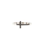 Fedina con croce di brillanti black 0,11 ct - Foto 3