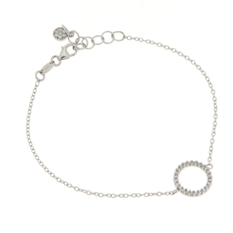 Bracciale cerchio della vita in oro bianco e zirconi