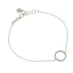 Bracciale cerchio della vita in oro bianco e zirconi - Foto 1