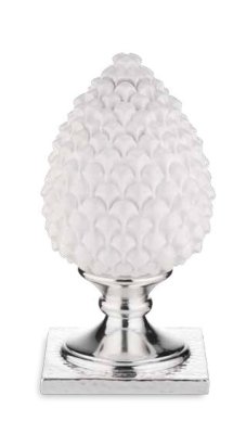 Pigna bianca base argento 19 cm