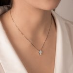 Girocollo con croce pavè 0,14 ct - Foto 2