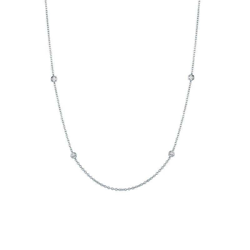 Girocollo in oro bianco con 4 brillanti 0,25 ct