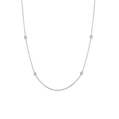 Girocollo in oro bianco con 4 brillanti 0,25 ct