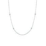 Girocollo in oro bianco con 4 brillanti 0,25 ct - Foto 1