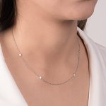 Girocollo in oro bianco con 4 brillanti 0,25 ct - Foto 2