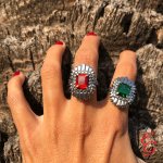 Anello etoile zircone rosso - Foto 2