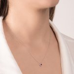 Girocollo con rubino taglio cuore e brillanti - Foto 2