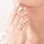 Anello trilogy 0,13 ct - Foto 3